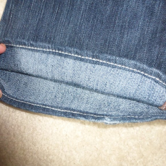 ROCK & REPUBLIC off white rhinestones "Kasandra" boot cut dark wash jeans - Picture 7 of 14